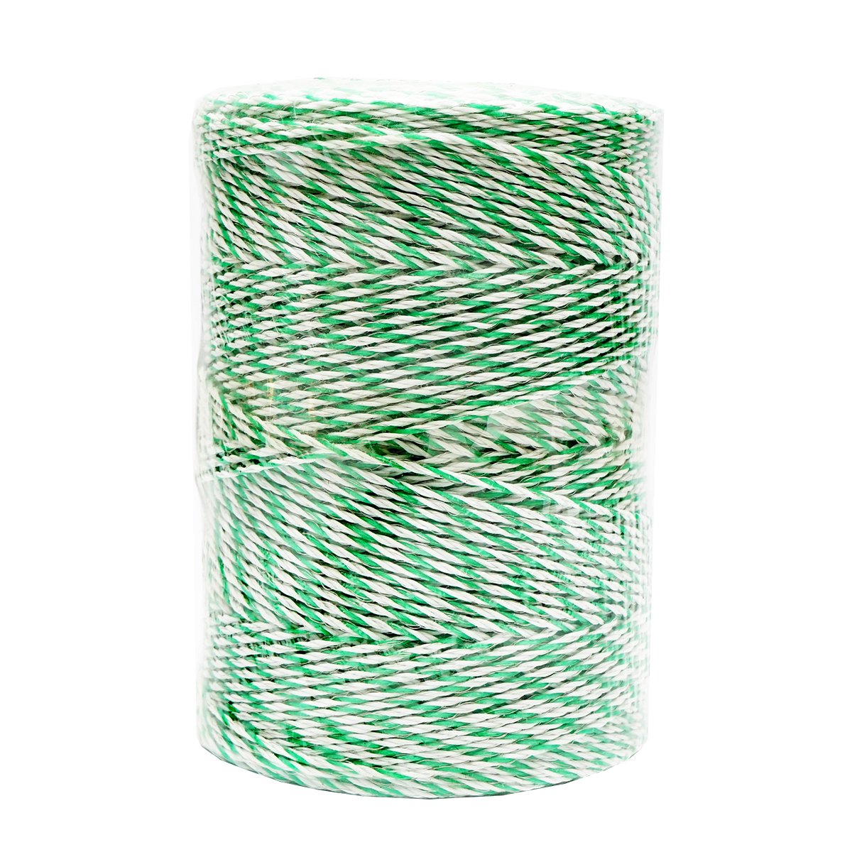 Rola fir alb-verde fi 2.5mm insertie metalica 4x0.2mm SS, rezistenta 7 Ohm/m, 500m gard electric Breckner Germany